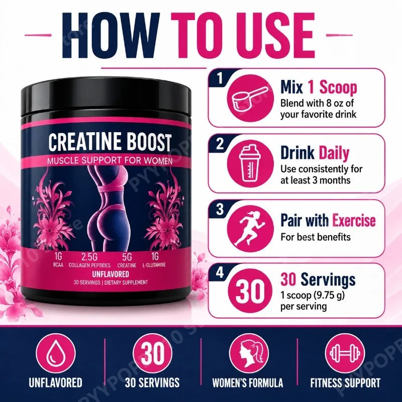 Creatine for Women with Collagen & BCAA – Booty Builder Supplement
