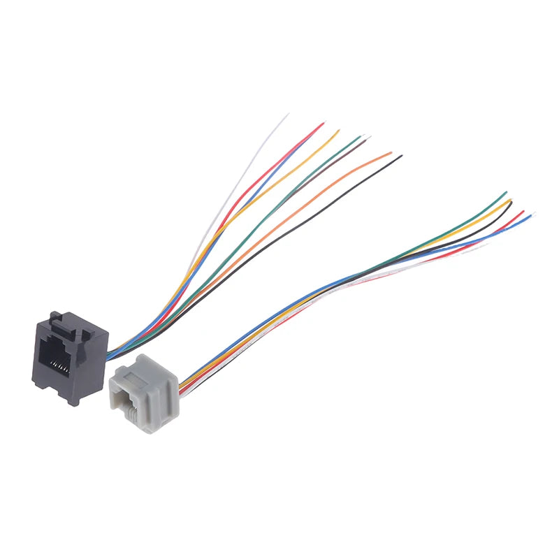 RJ11 RJ12 RJ45 Female Socket Wall Plate 15cm Cable – 5 Pack