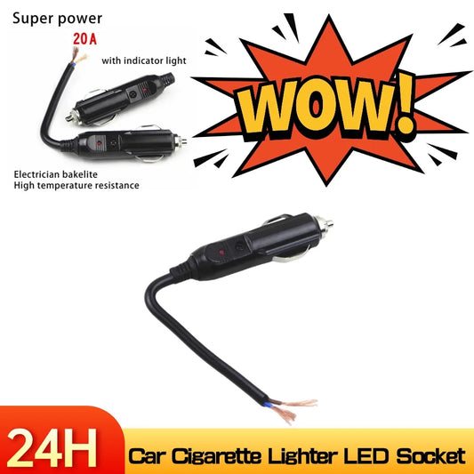 12V/24V 20A Car Cigarette Lighter Socket Plug Adapter LED Car Power Adapter Oasis Select