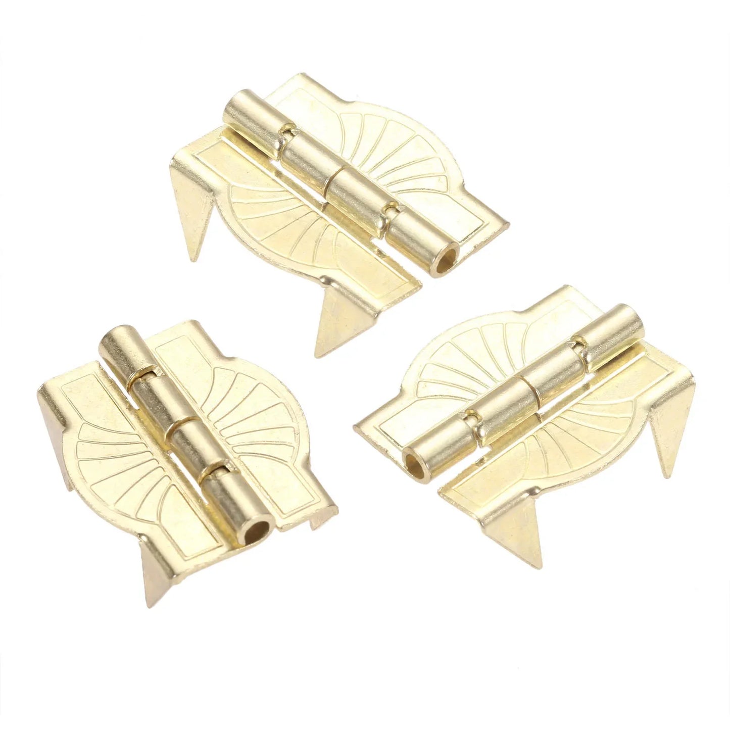10-Pack Gold Decorative Metal Hinges for Wooden Box & Cabinet