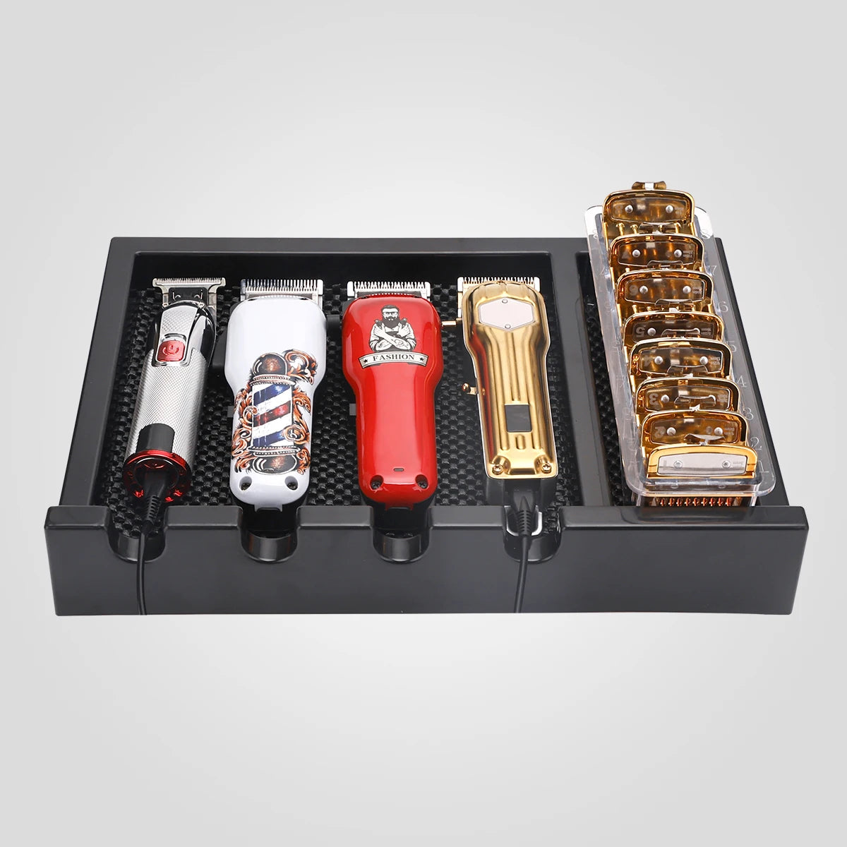 Salon Electric Hair Clipper Display Box Barber Clipper Tray Non-slip Storage Case Barbershop Hair Cutting Tools Organizer Holder Peaceful Pleasures Health and Wellness