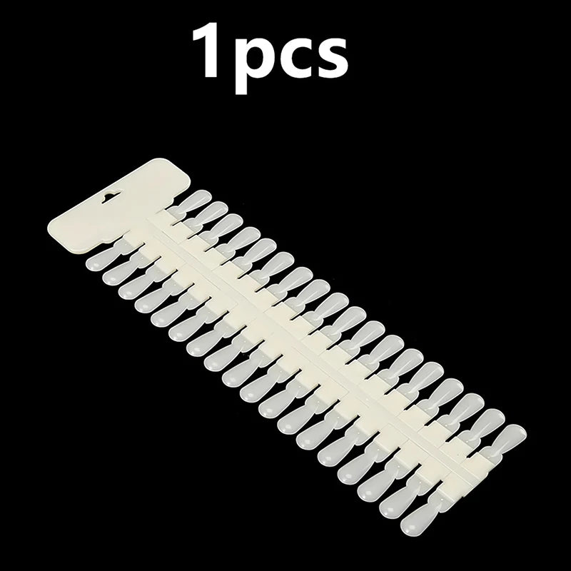 36pcs Natural/Clear Color Card Removable Nail Art Display False Nail Tips Rack Teardrop Design Manicure Gel Polish Practice Tool Peaceful Pleasures Health and Wellness White