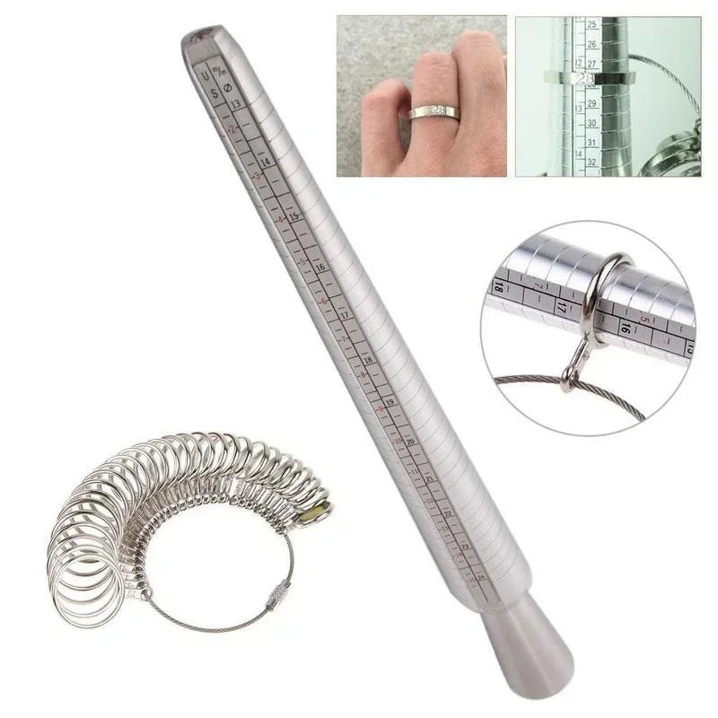 Metal Ring Sizer Measuring Tool Set – Mandrel & Finger Gauge Jewelry Making Tool Peaceful Pleasures Health and Wellness