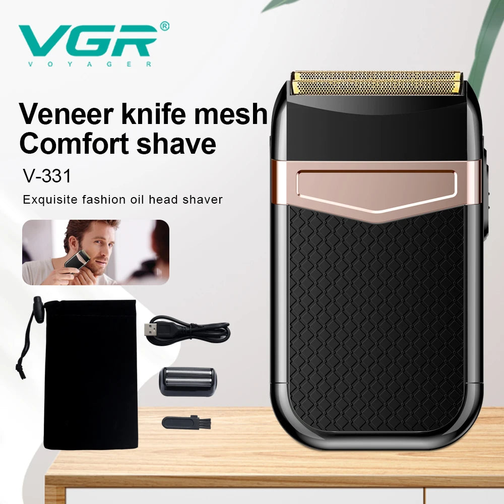 VGR 331 Foil Shaver Professional Electric Shavers Foils Face Razor Shaving Machine Waterproof Beard Trimmer for Men Peaceful Pleasures Health and Wellness