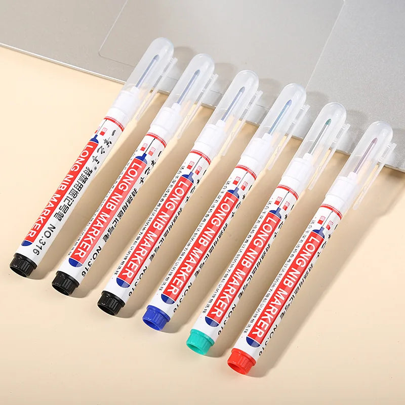 Deep Hole Long Nib Head Markers Metal Perforating Pen Waterproof