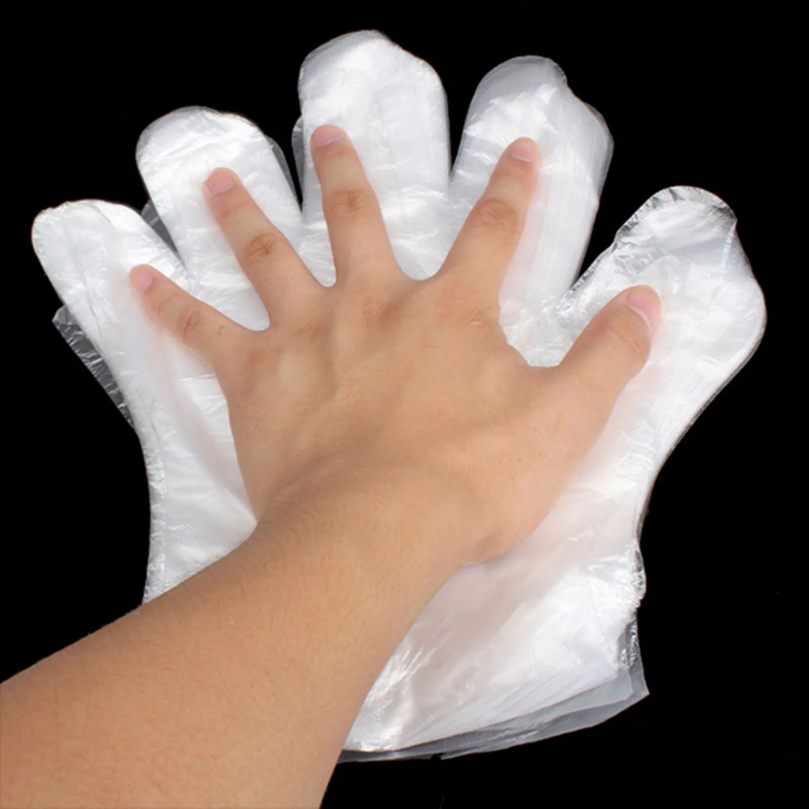 100pcs Plastic Disposable Gloves Transparent Food Handling Gloves for Bulk Food Kitchen Cooking Peaceful Pleasures Health and Wellness