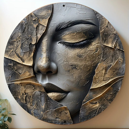 Aluminum Wall Art - Waterproof & Sun-Resistant, Easy-Hang Decor for Living Room, Hallway, and Entryway - Elegant 3D Metal Sculpt Peaceful Pleasures Health and Wellness WHITE 30x30cm