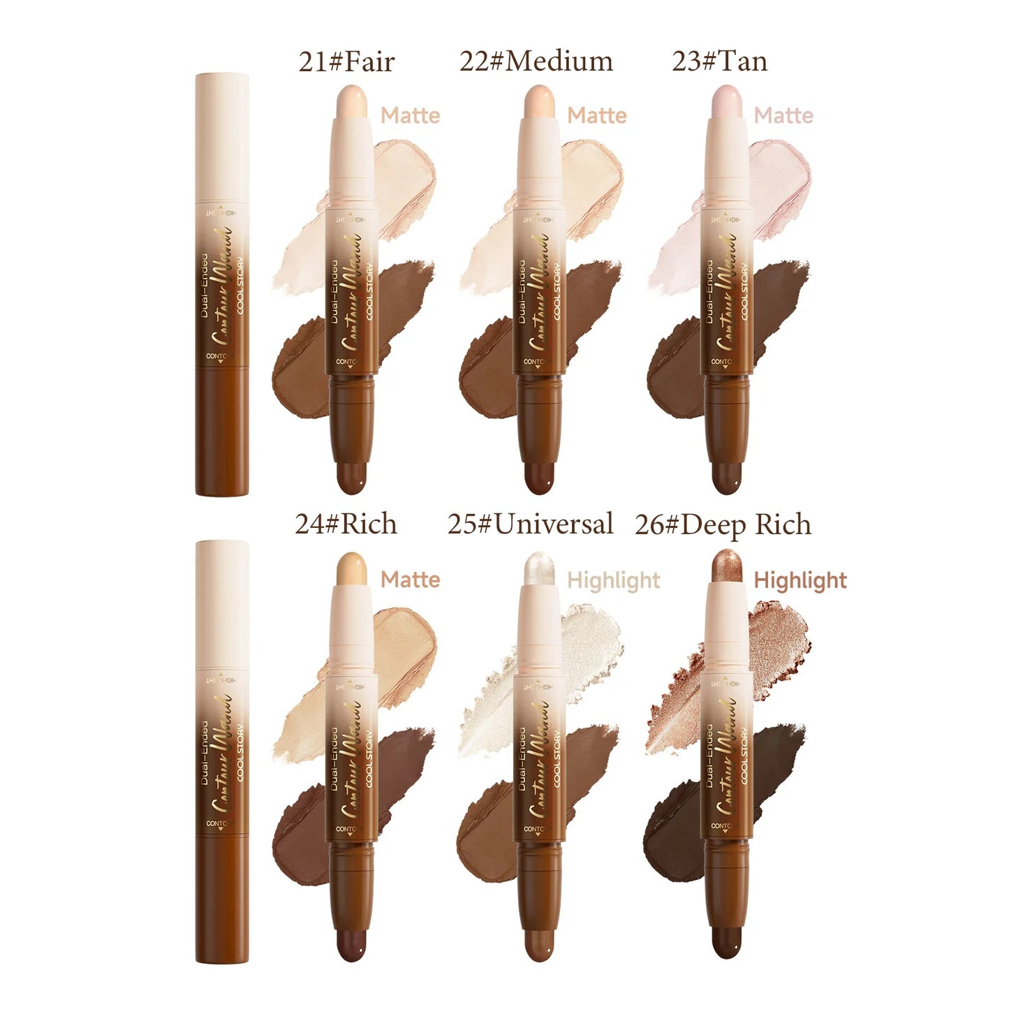 2-in-1 Glitter Highlighter & Contour Stick | Long-Lasting Makeup