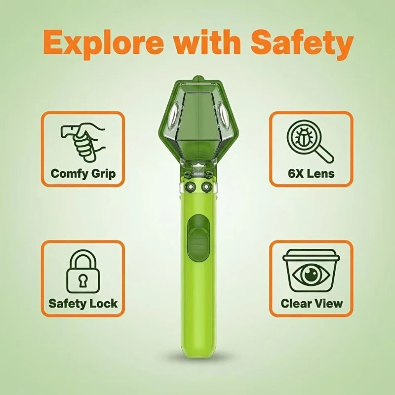 Multifunctional Portable Insect Catcher Safe Release Mechanism Push Type Handheld Insect Trap Comfortable Grip Garden Accessory Peaceful Pleasures Health and Wellness