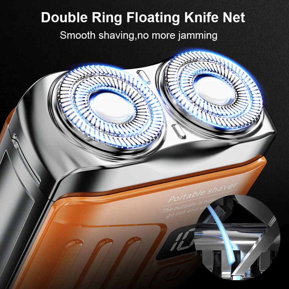 Portable Mini Electric Shaver for Men Beard Trimmer Men's Electric Razor USB Rechargeable Dual Blade Electric Shaving Machine Peaceful Pleasures Health and Wellness