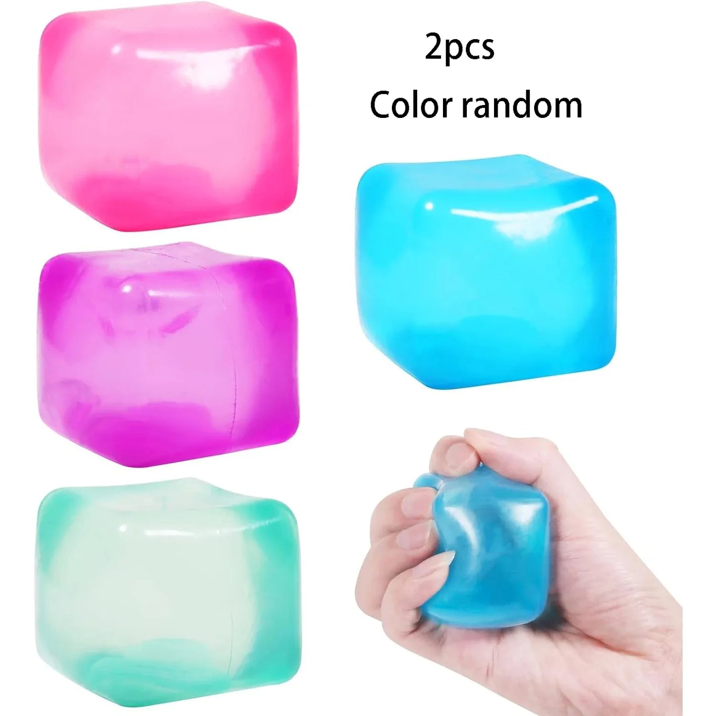 Gel Ice Cube Squishy Squeeze Sensory Fidget Toy – Fun & Tactile