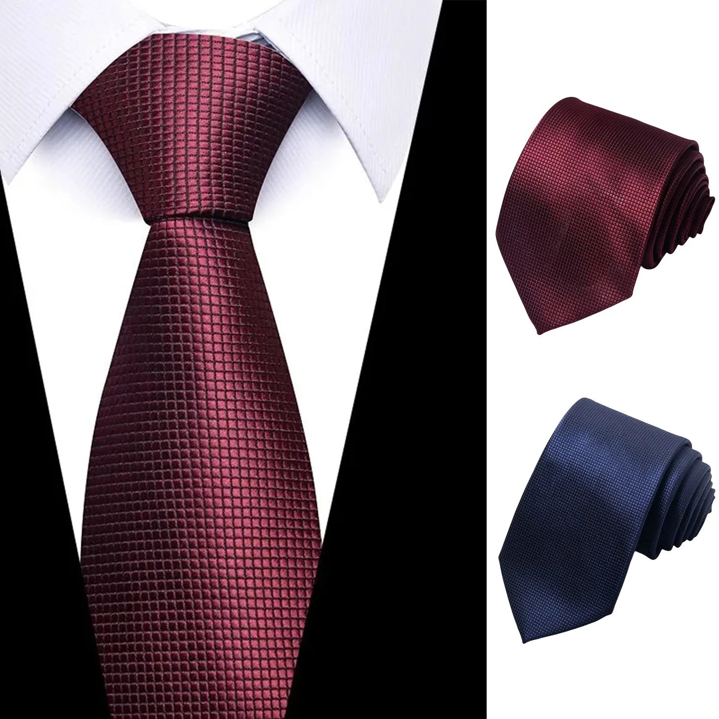 Men's Red Paisley Tie Set – Necktie, Pocket Square & Cufflinks
