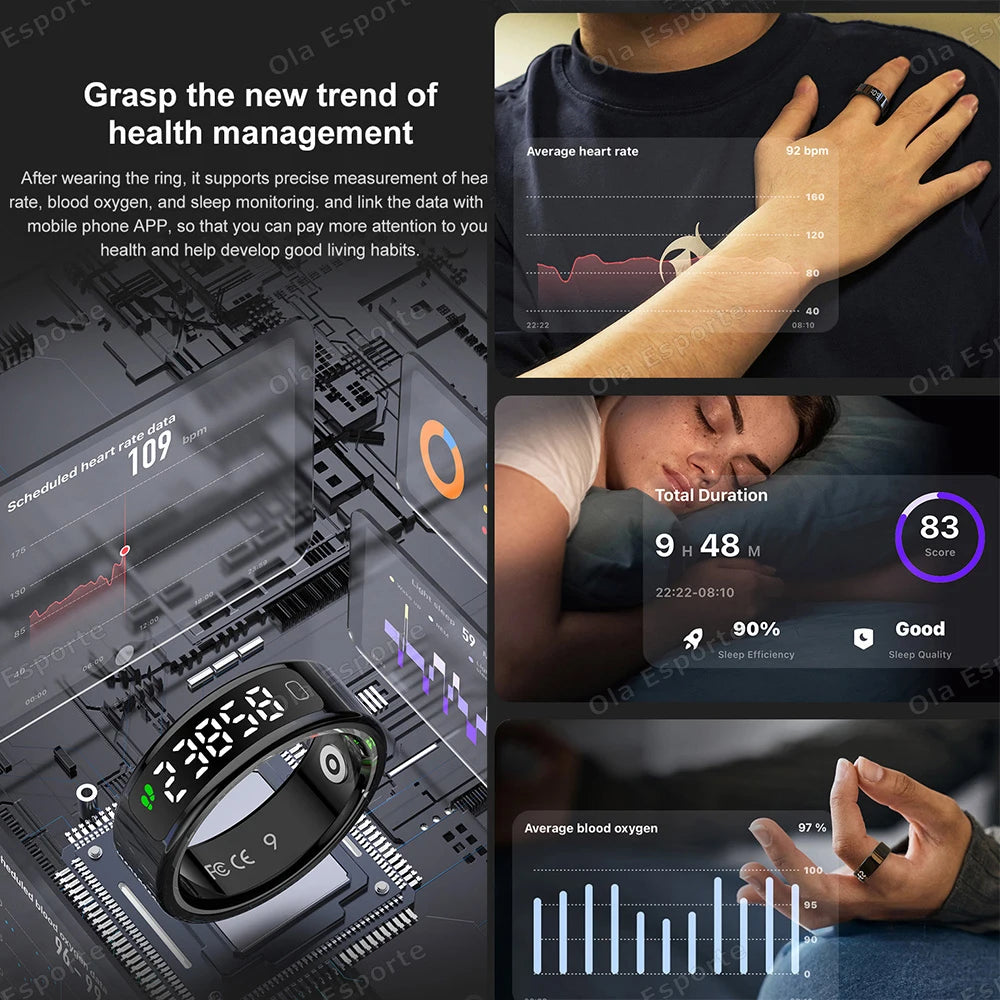 Ola Esporte R11C Smart Ring with Display | Health Tracker