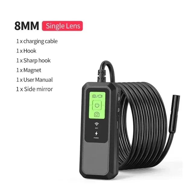 Wireless Endoscope 1080P Single & Dual Lens WiFi Borescope Inspection Camera Waterproof Snake Pipe Camera For Android IOS Peaceful Pleasures Health and Wellness Single lens 1M
