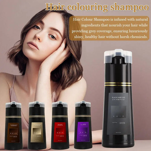 3-in-1 Black Hair Color Shampoo for Gray Hair Natural Herbal Hair Dye for Women & Men, Nourishing Safe Hair Care Dye Shampoo Peaceful Pleasures Health and Wellness