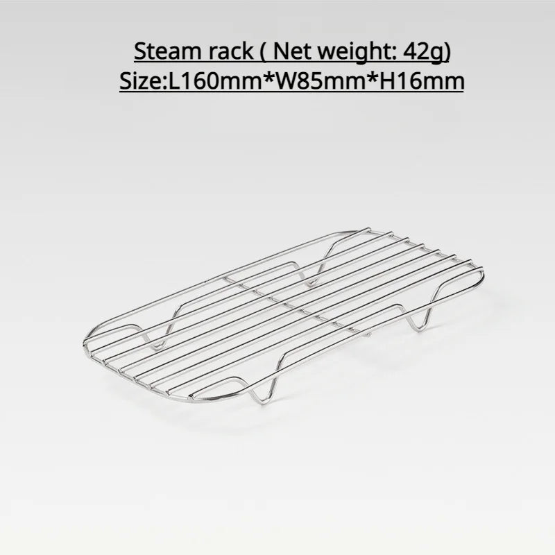 Aluminum Reheatable Camping Lunch Box Set with Lid & Handle Camping Lunch Box Peaceful Pleasures Health and Wellness Steam rack