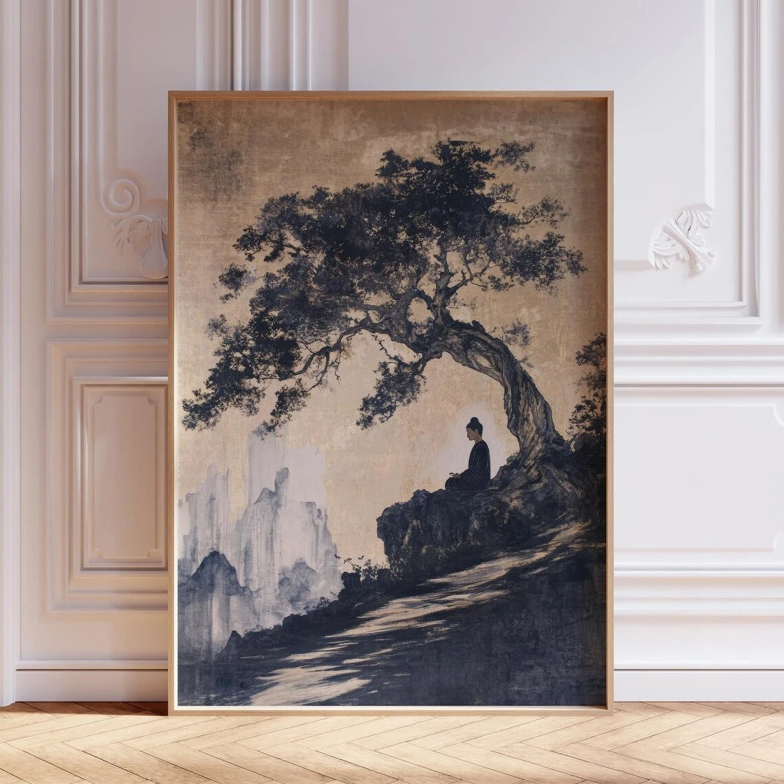Zen Buddha Bodhi Tree Canvas Wall Art Print | Home Decor