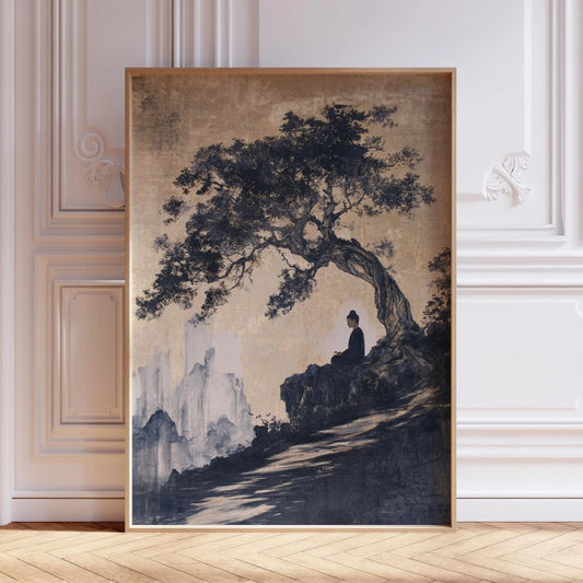 Zen Buddha Bodhi Tree Canvas Wall Art Print | Home Decor Canvas Wall Art Peaceful Pleasures Health and Wellness G4119 21x30cm Unframed