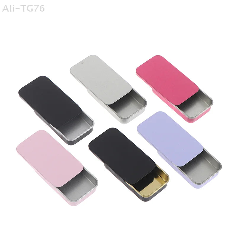Aluminum Slide Cover Tin Box | Refillable Storage for Lip Balm & More