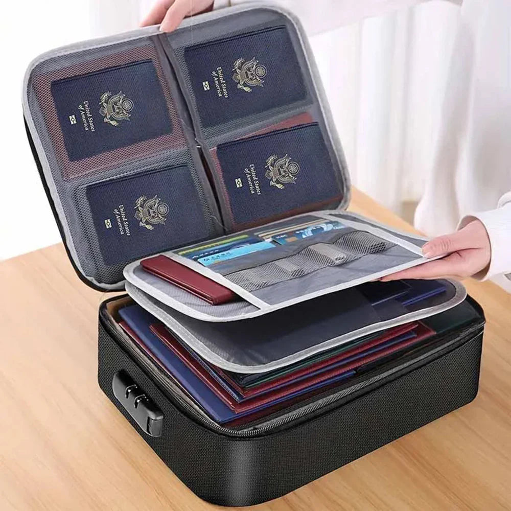 Password Lock Document & ID Storage Bag – 60-Slot Organizer