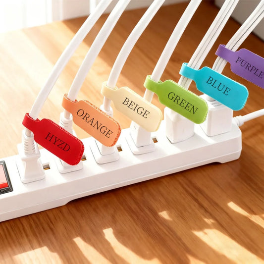 Writeable Self-Adhesive Cable Ties | Colorful Wire Organizer Cable Management Ties Peaceful Pleasures Health and Wellness