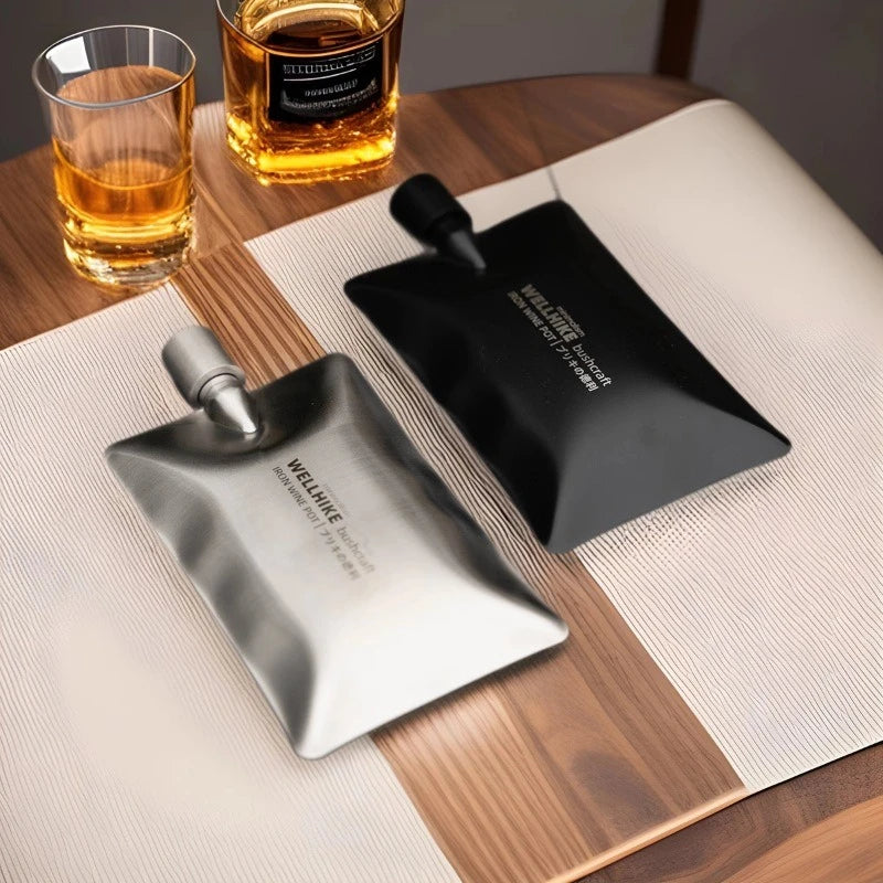 6oz Stainless Steel Flat Flask – Portable Camping Flask Portable Flat Flask Peaceful Pleasures Health and Wellness
