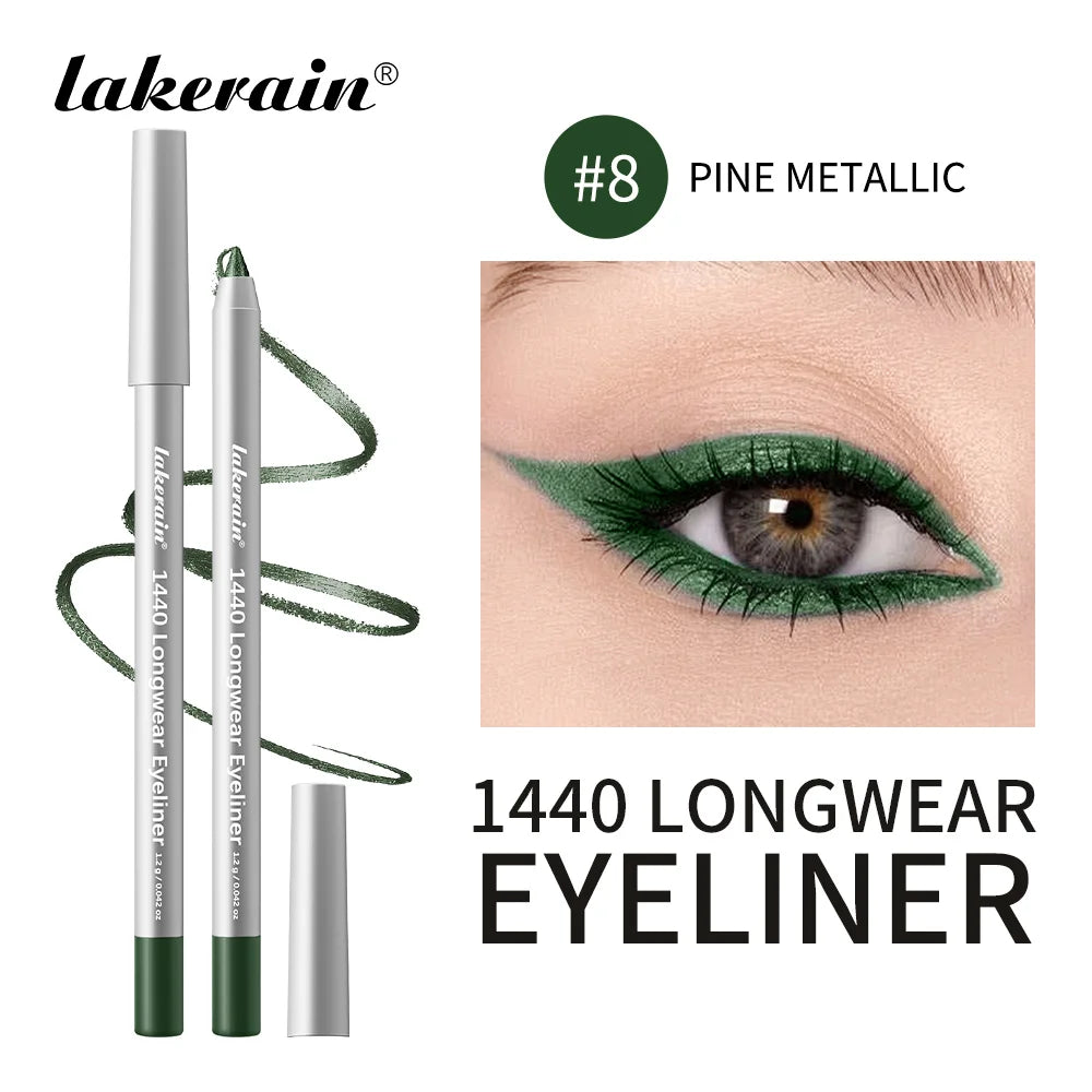 Lakerain Longwear Eyeliner 24h Long-lasting Wear Waterproof Smudge-proof Smooth Precise Application Smokey Eyeliner 12 Color Peaceful Pleasures Health and Wellness 8