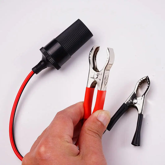 12V Power Car Cigarette Lighter Female To Alligator Battery Connector Auto To Adapter Terminal Clip-on Clip Extension New Peaceful Pleasures Health and Wellness