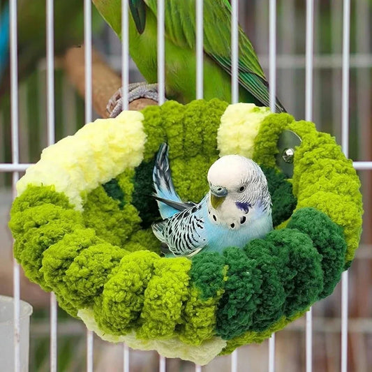 Plush Round Bird Nest Bed | Cozy Sleeping House for Parrots Bird Nest Bed Peaceful Pleasures Health and Wellness