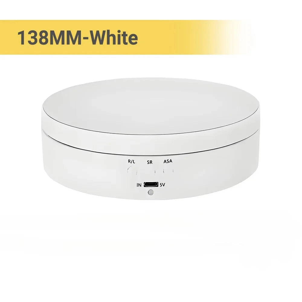 USB-Powered Rotating Turntable with 3 Speed Modes 360° Motorized Display Stand for Product Photography Jewelry&Video Shooting Peaceful Pleasures Health and Wellness 138MM White