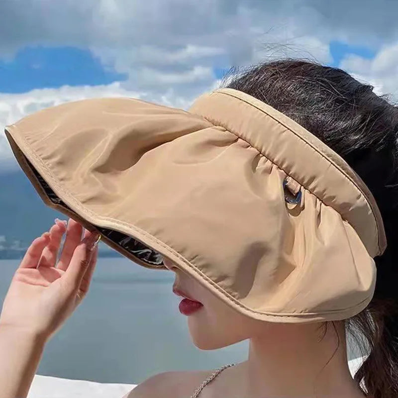 Women's UPF 50+ Foldable Sun Hat – 2-in-1 UV Headband Cap