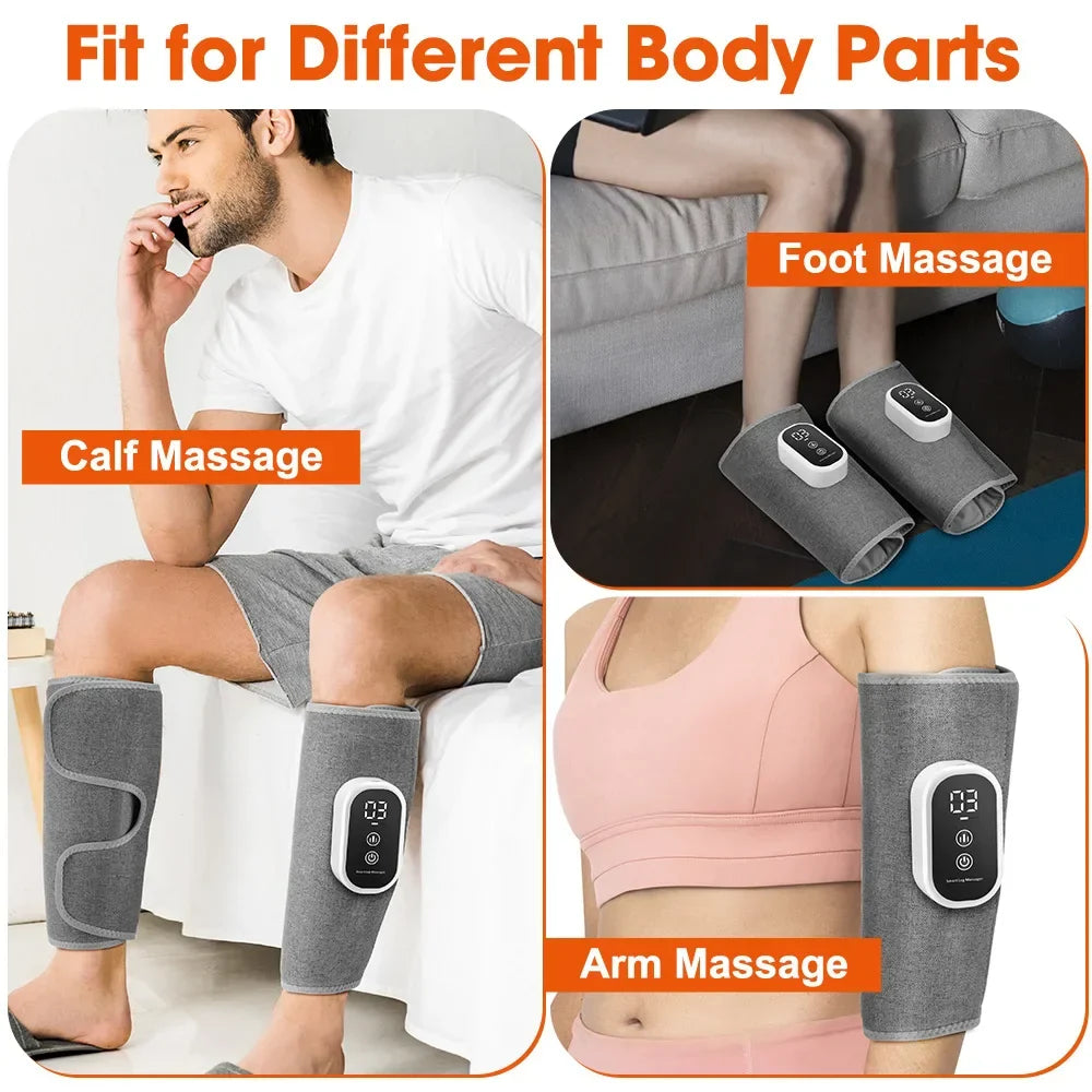 Wireless Air Compression Leg Massager | 3 Modes 360° Calf Wrap