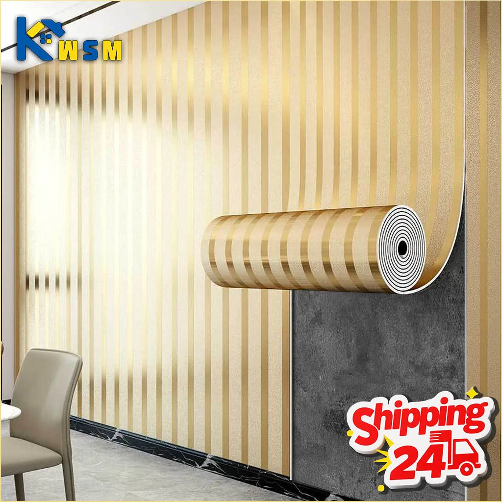 3D Geometric Stripe Peel & Stick Wallpaper – Removable PVC