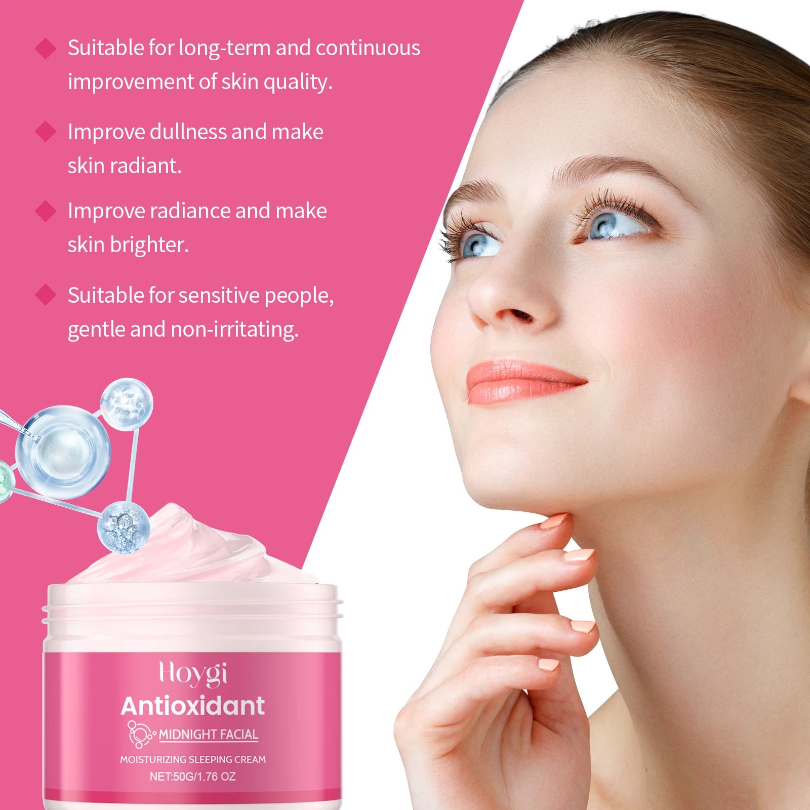 Night Face Cream Repair Damaged Skin Treatment Firming Increase Elasticity Lifting Tighten Reduce Dullness Brightening Skin Care Peaceful Pleasures Health and Wellness