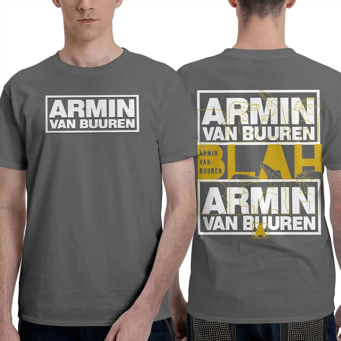 Armin Buuren Men's T Shirts Music Unique Tees Short Sleeve O Neck T-Shirt Cotton Plus Size Tops Peaceful Pleasures Health and Wellness Dark Grey S