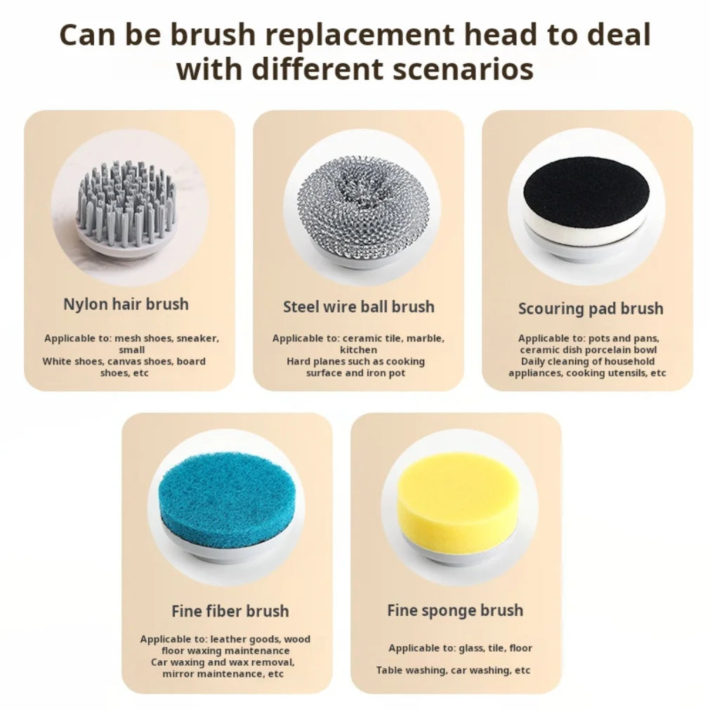 Multifunctional Wireless Electric Cleaning Brush – 5 Heads