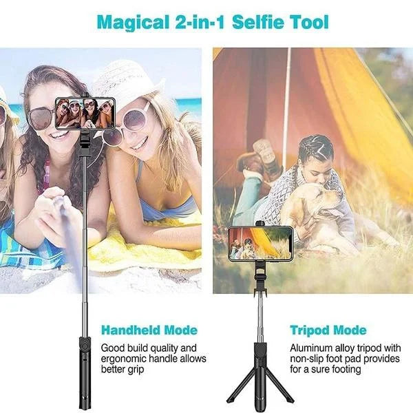 Extendable Handheld Selfie Stick Tripod with Remote Shutter Self-timer Tripod Portable Mobile Phone Bracket Foldable Phone Stand Peaceful Pleasures Health and Wellness