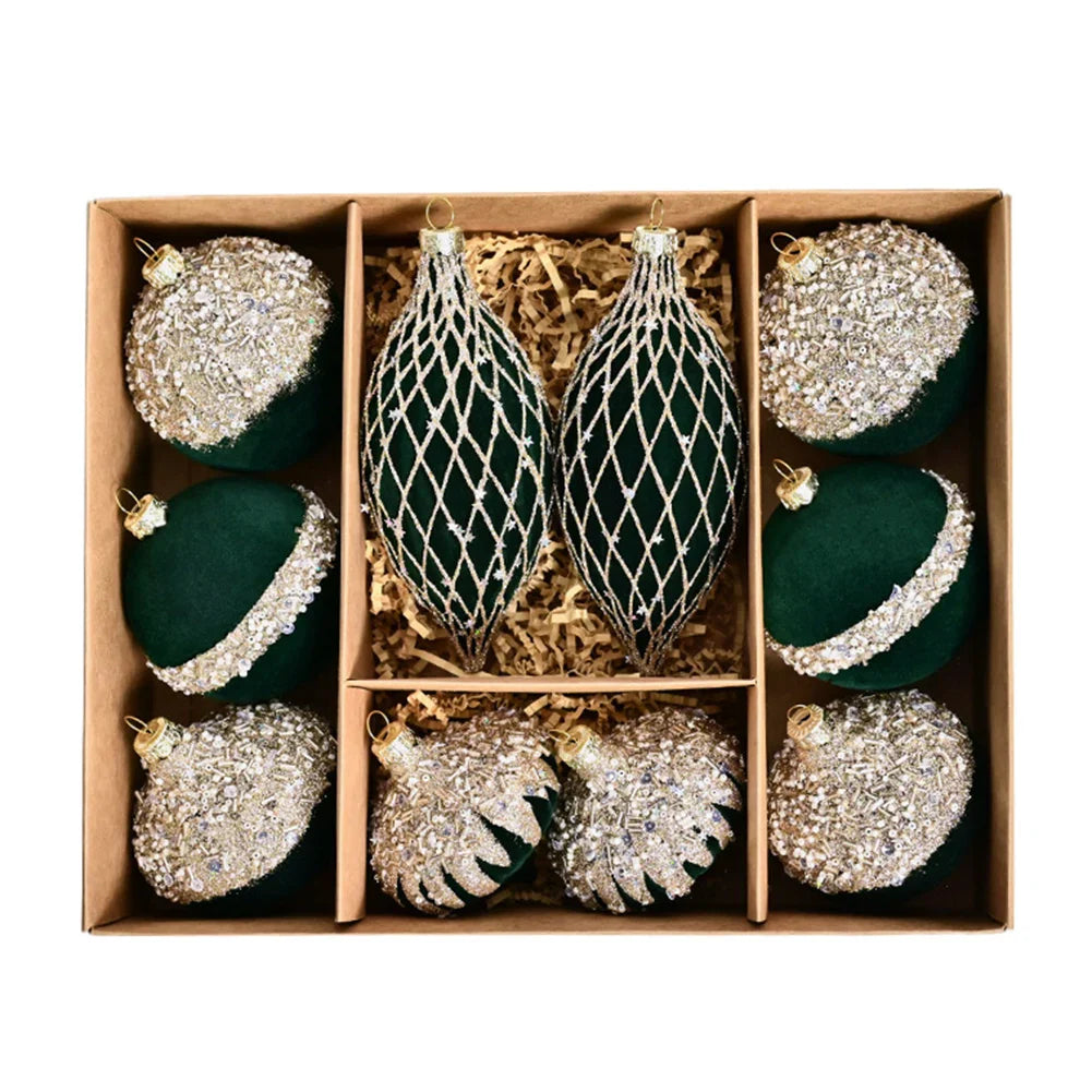 Christmas Ball Ornaments Set of 10 – 8cm PVC Holiday Decor