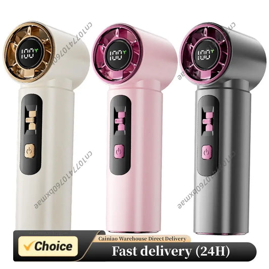 Portable Handheld Turbo Fan Rechargeable Personal Fan 100 Speeds LED Display Cooling Fan Travel Essentials Gifts for Women Men Peaceful Pleasures Health and Wellness