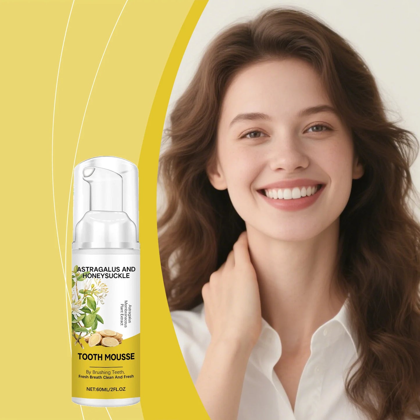 Astragalus Membranaceus Teeth Clean Mousse Reduce Yellowing Improve Mouth Odor Keep Oral Health Gentle Cleaning Foam Teethpaste Peaceful Pleasures Health and Wellness