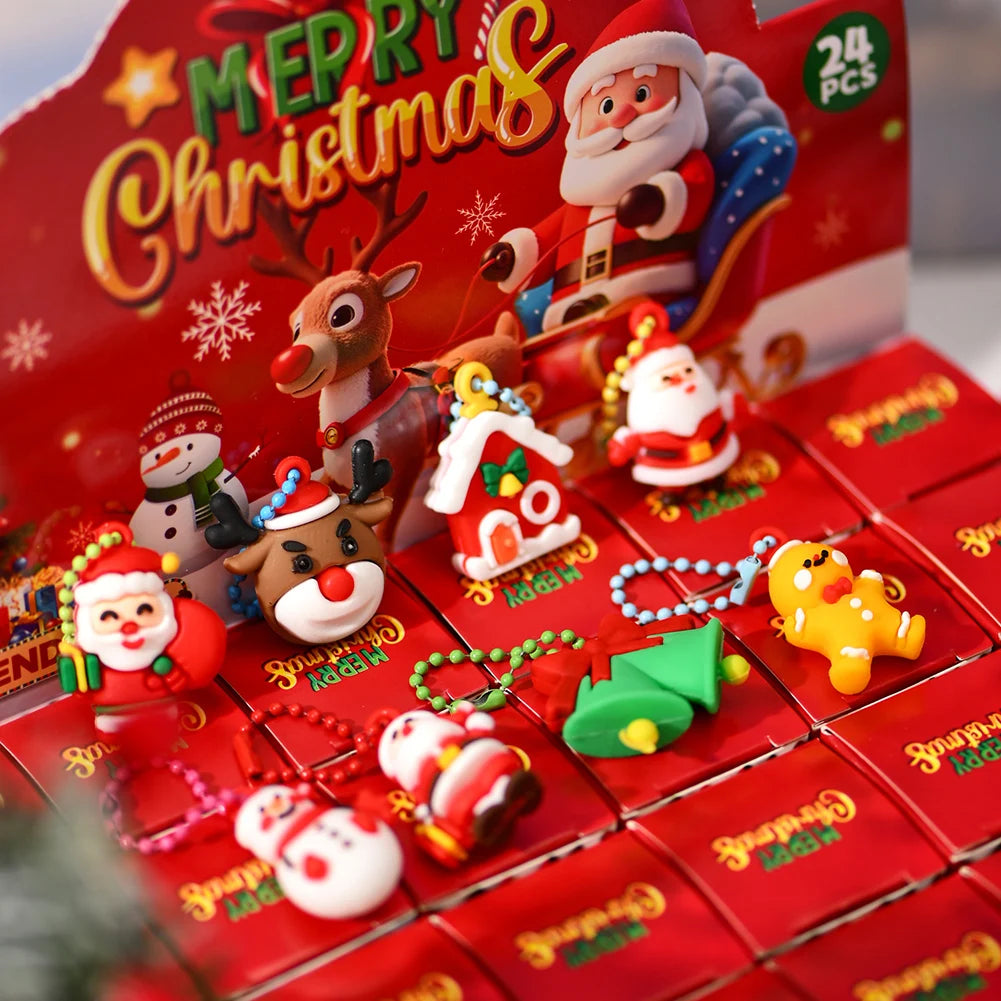 For Christmas Ornaments Advents Calendar 24pcs Xmas Tree Small Present Boxes Hanging Decorations Ornaments Christmas Gifts Peaceful Pleasures Health and Wellness