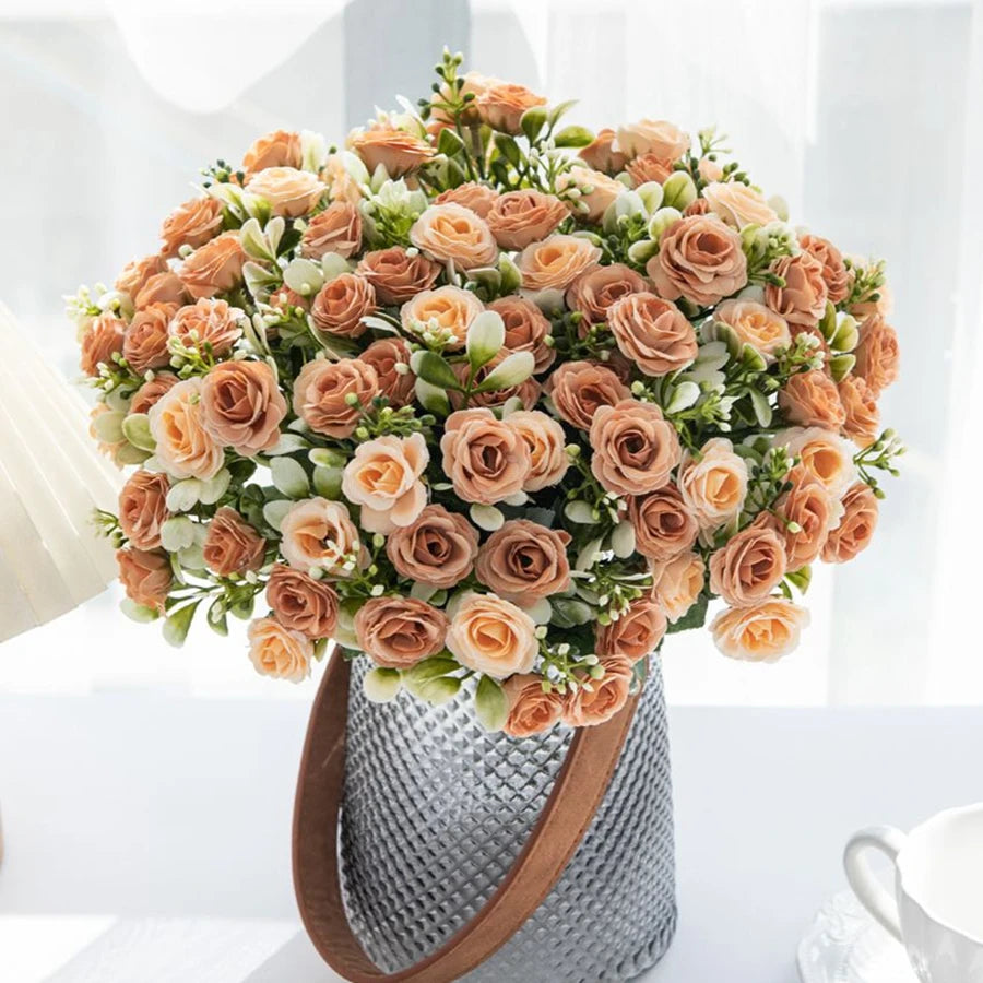 Artificial Silk Rose Bouquet – Wedding, Home & Garden Decor