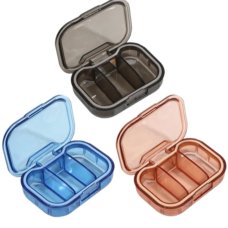 1/2/3Pcs Mini Medicine Pills Box Drug Storage Box Pills Dispenser Pill Organizer Tablet Pillbox Case Container Portable Peaceful Pleasures Health and Wellness