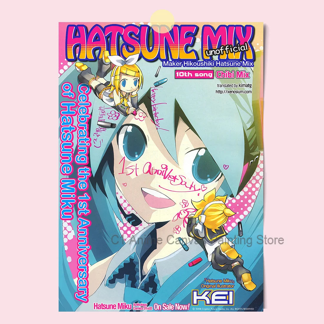 Hatsune Miku Anime Poster MIKU Magazine Bedroom Dormitory Studio Decorative Painting Photography Wallpaper DIY Gift Peaceful Pleasures Health and Wellness