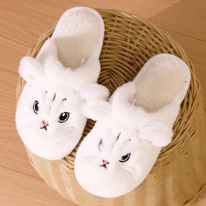Baotou Cat Cotton Slippers Couple Style Cute Cartoon Home Winter Thickened Warm Cute Cat Soft Soles Anti-slip Slippers Creative Peaceful Pleasures Health and Wellness