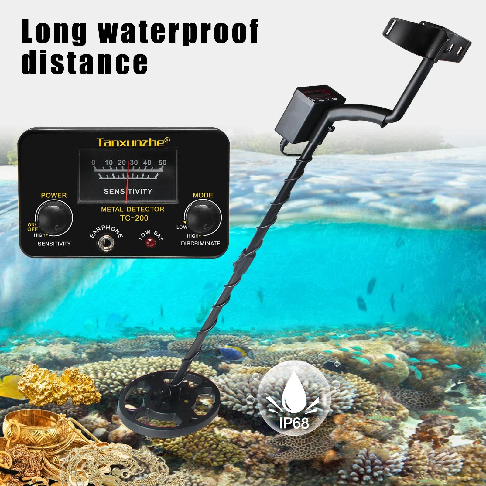 TC-200 New Upgrade Metal Detector Underground Wire Iron Metal Gold Detector Adjustable Tracker for Treasure Search Peaceful Pleasures Health and Wellness
