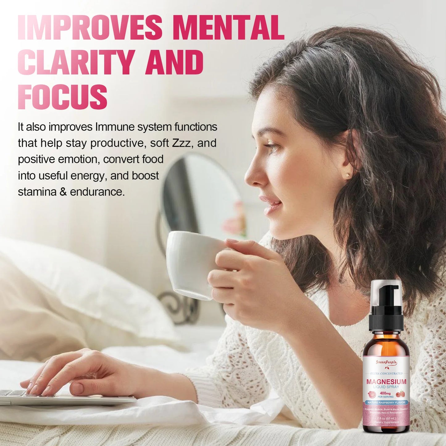 Magnesium Glycinate Liquid 400mg – With Vitamin B6, C, D & Zinc Peaceful Pleasures Health and Wellness