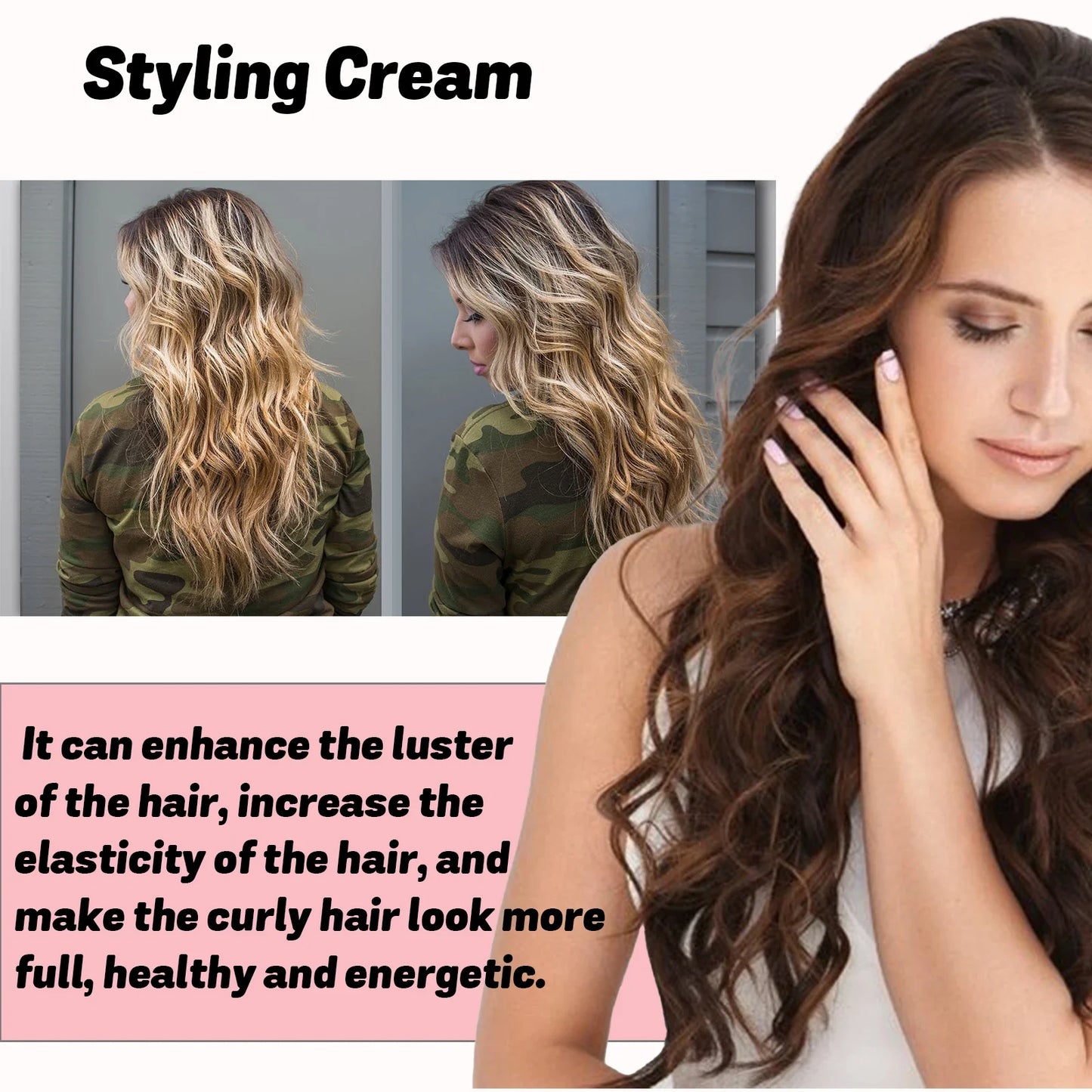 HOEGOA 4-in-1 Hair Styling Cream | Curl Define & Frizz Control