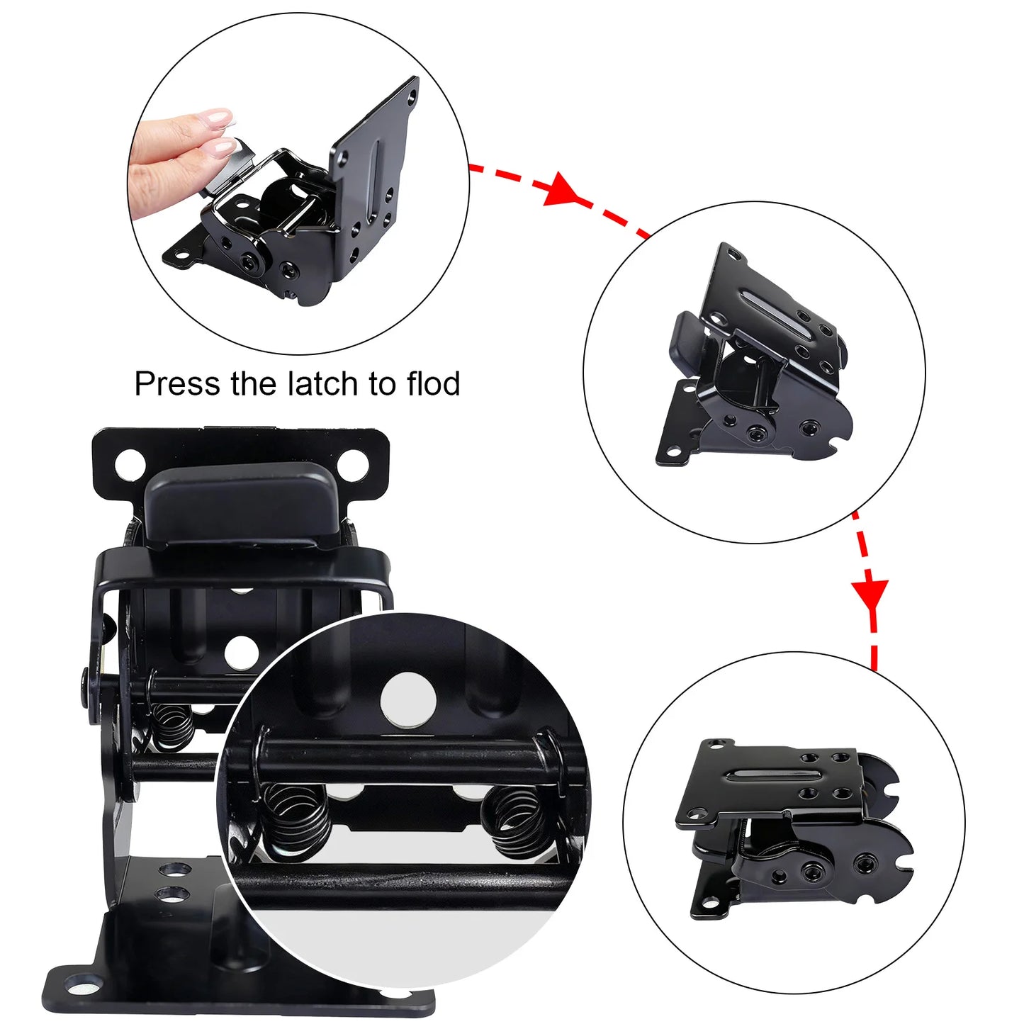 4-Pack Self-Locking Folding Hinges 180° Heavy Duty Table Brackets