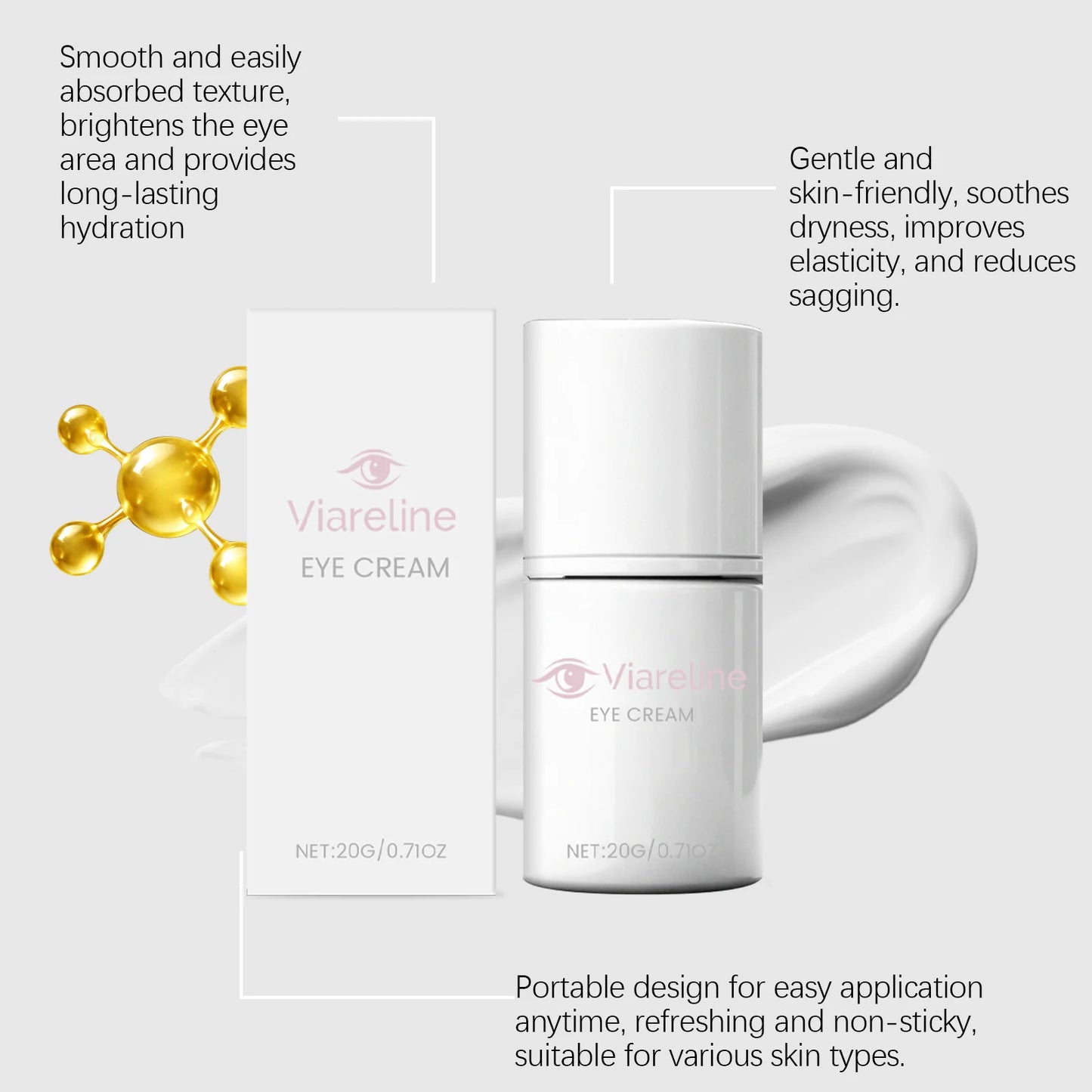 20g Firming Eye Cream Lightening Dark Circles Remove Eye Bags Puffiness Moisturizing Increase Elasticity Repair Serum Eye Cream Peaceful Pleasures Health and Wellness